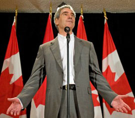 Liberal Leader Michael Ignatieff speaks to reporters on the final day of the party's summer caucus retreat in Sudbury on Sept 2, 2009. The Canadian Press.