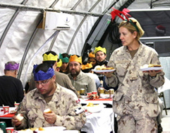 Master Warrant Officer Charlotte Hawes serves Christmas dinner at the Canadian military-civilian outreach base in Kandahar, Afghanistan, on Tuesday, Dec. 22, 2009. THE CANADIAN Press/Colin Perkel. Whatever you feel about Canada’s current mission in this ancient place, your best holiday wishes have to go out to the Canadian soldiers who are risking their lives.