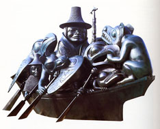 Bill Reid's sculpture "The Black Canoe" or “The Spirit of Haida Gwaii.”
