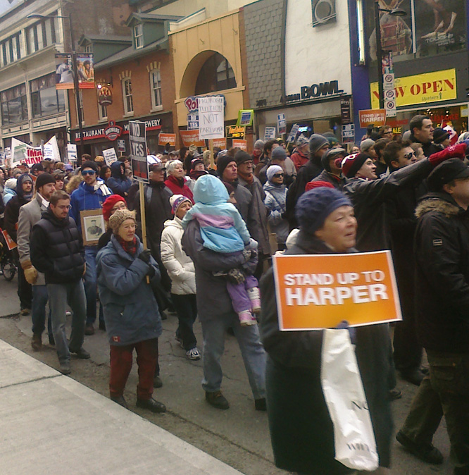 Anti-prorogation parade in much-hated Canadian city: we need a reformed Senate that is more not less democratic than what we have now. Photo: WMW.