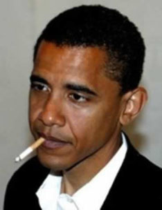 This may be a real photo of Barack Obama indulging in the unhealthy habit of smoking, in his Alinsky-style community organizing days. Or it could be something that someone has doctored with Photoshop, etc. In our age of high technology who really knows anything for certain anymore?