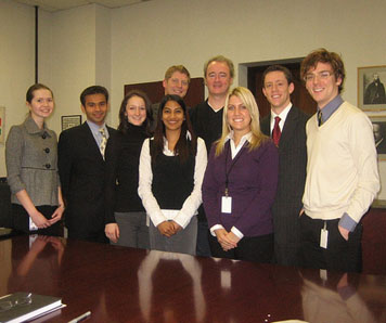 Warren Kinsella, Liberal strategist, and friends, December 18, 2007. Mr. Kinsella is in the back row, between the young lady in the purple jacket, and the young lady in the black sweater. Photo: olipinterns.